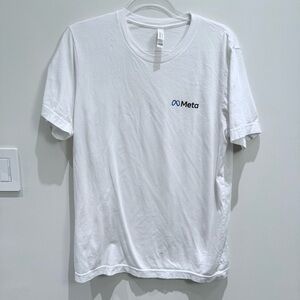 Meta Logo White T-Shirt – Size Large Bella Canvas